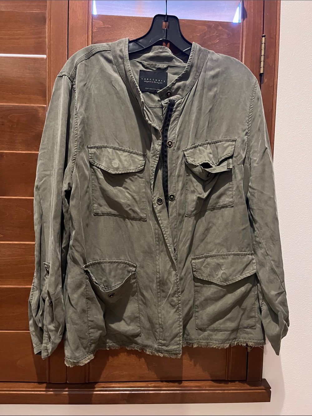 Sanctuary Olive Green Military Field Jacket - Men's Sz Large. Tencel.
